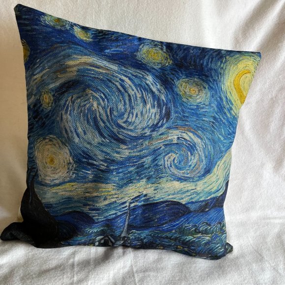 4 - Van Gogh Inspired Decorative Square Throw Pillow Covers 17” x 17” - Picture 5 of 13
